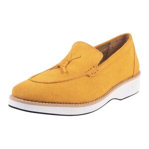 LIBERTYZENO Mens Genuine Mustard Suede Leather Loafer Tassel Slip-On Tuxedo Shoe